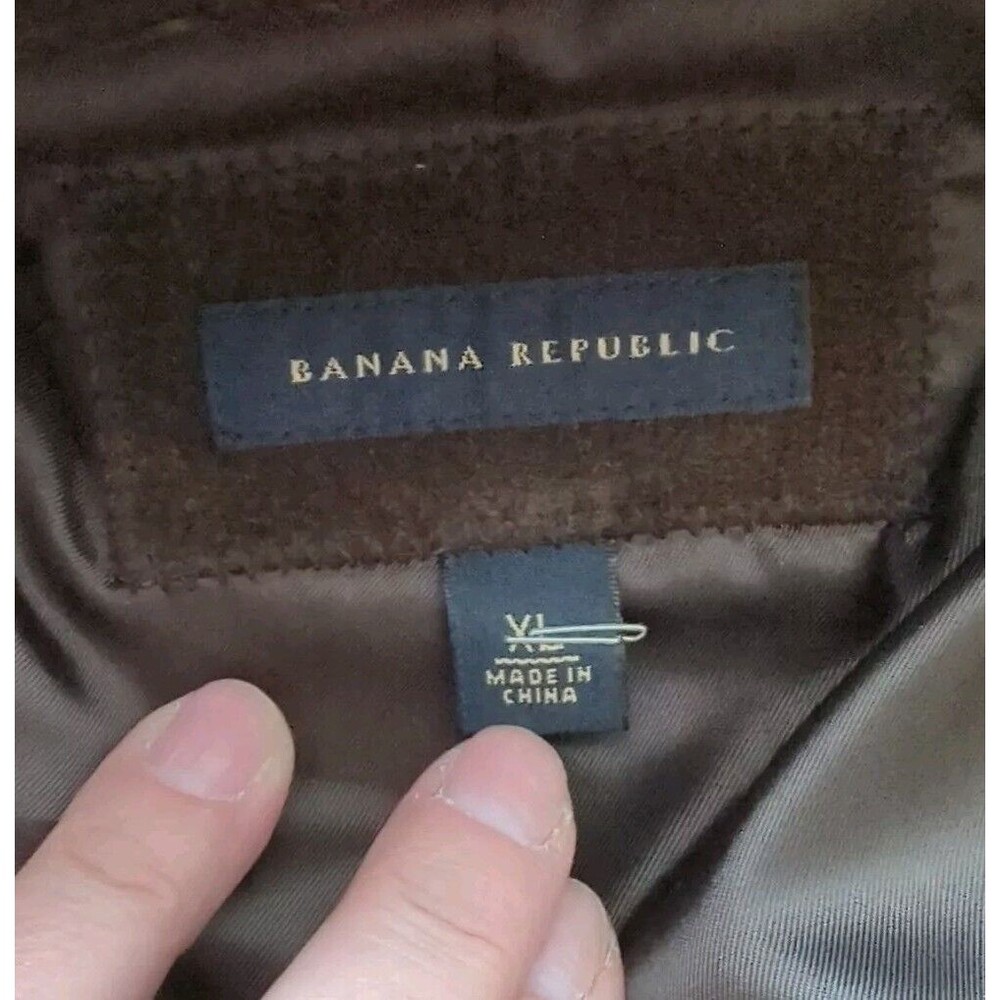 Banana Republic Sz XL Men's Vintage Brown Suede Leather Jacket Shacket Lined EUC - Picture 11 of 15